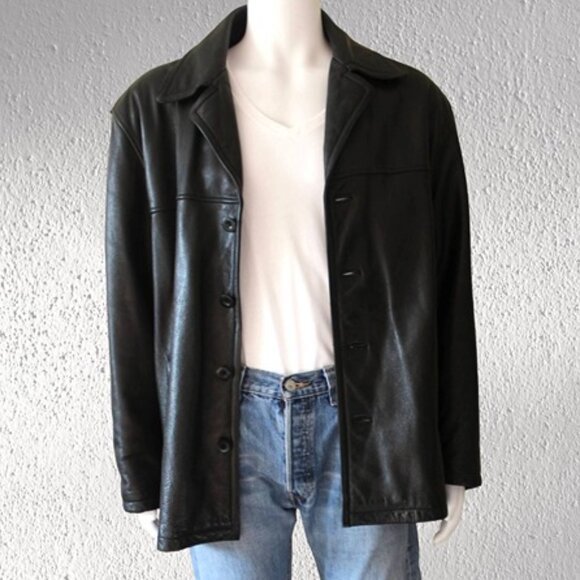 Vintage 1990s WILSONS LEATHER M. Julian Black Leather Jacket - Men’s 1X (EUC) - Picture 1 of 11